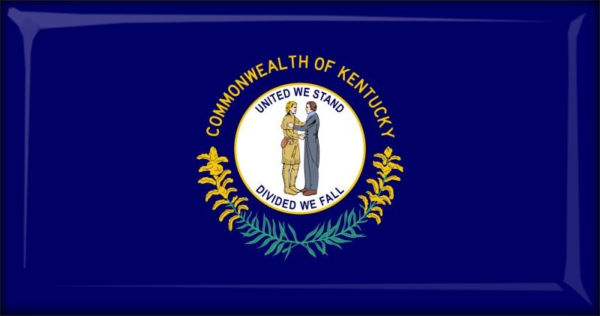 Kentucky - Flag - Resin fridge magnet
