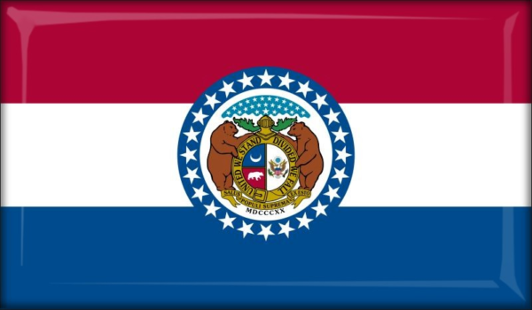 Missouri - Flag - Resin fridge magnet