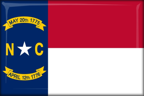 North Carolina - Flag - Resin fridge magnet