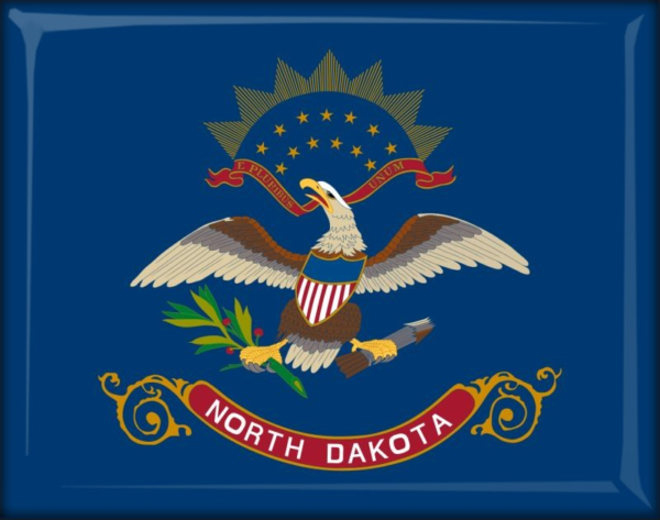 North Dakota - Flag - Resin fridge magnet