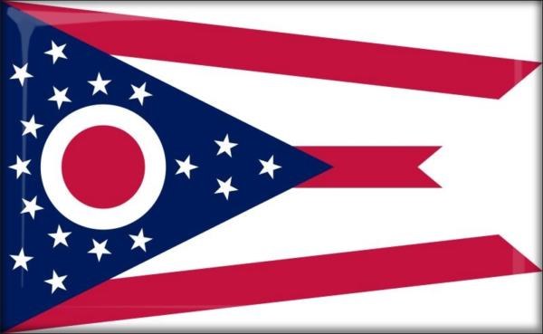 Ohio - Flag - Resin fridge magnet