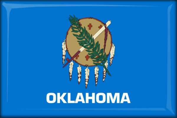 Oklahoma - Flag - Resin fridge magnet