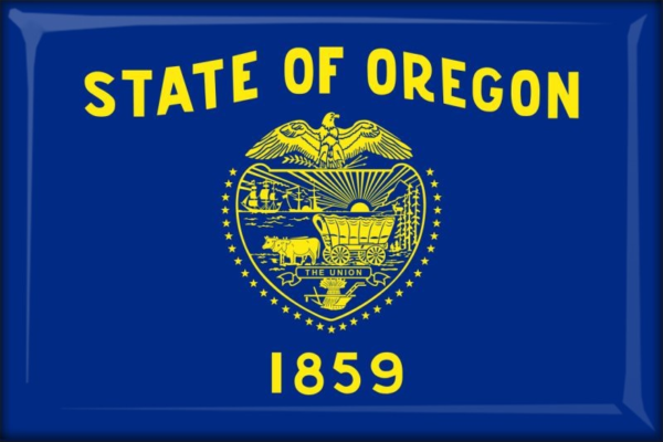 Oregon - Flag - Resin fridge magnet