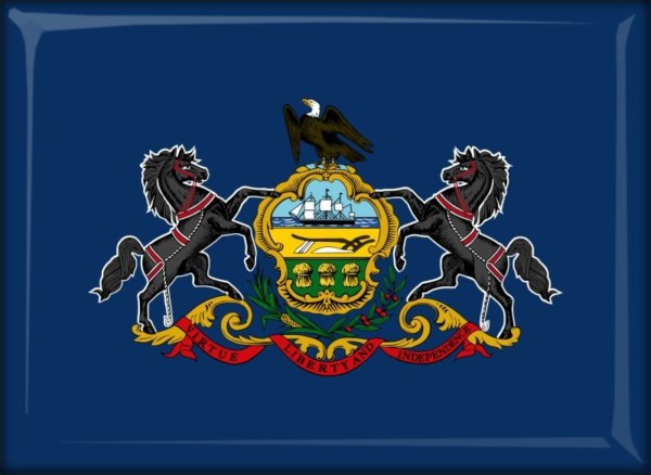 Pennsylvania - Flag - Resin fridge magnet