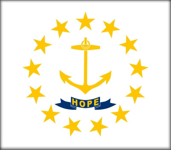 Rhode Island - Flag - Resin fridge magnet