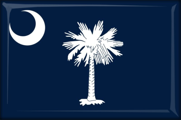 South Carolina - Flag - Resin fridge magnet