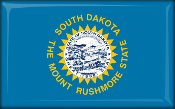 South Dakota - Flag - Resin fridge magnet