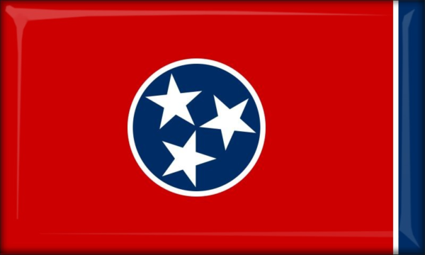 Tennessee - Flag - Resin fridge magnet