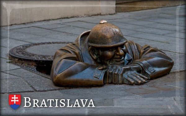 Bratislava - Man at work II. - Resin fridge magnet