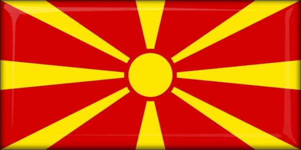 North Macedonia - Flag - Resin fridge magnet