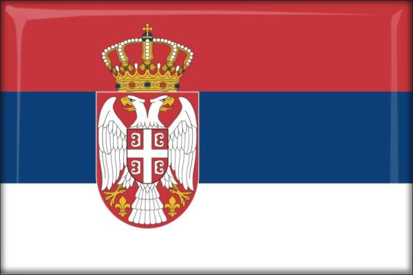Serbia - Flag - Resin fridge magnet