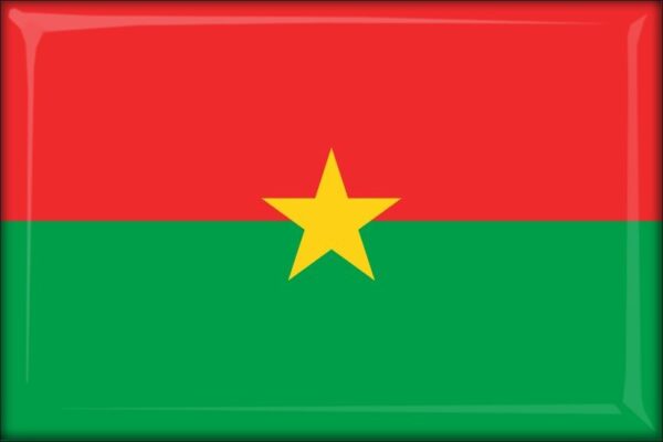 Burkina Faso - Flag - Resin fridge magnet