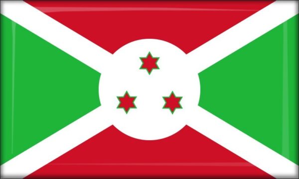 Burundi - Flag - Resin fridge magnet