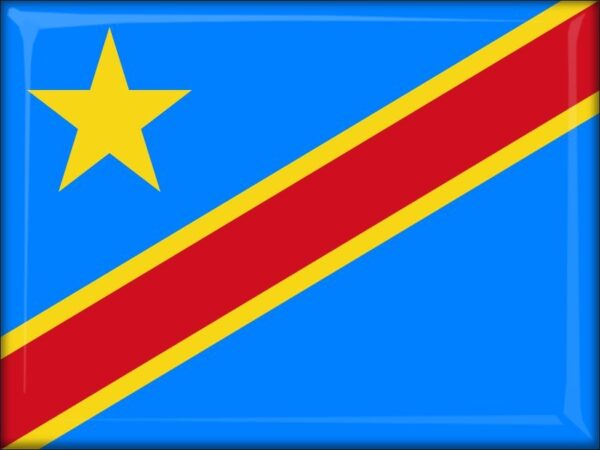 Democratic Republic of the Congo - Flag - Resin fridge magnet