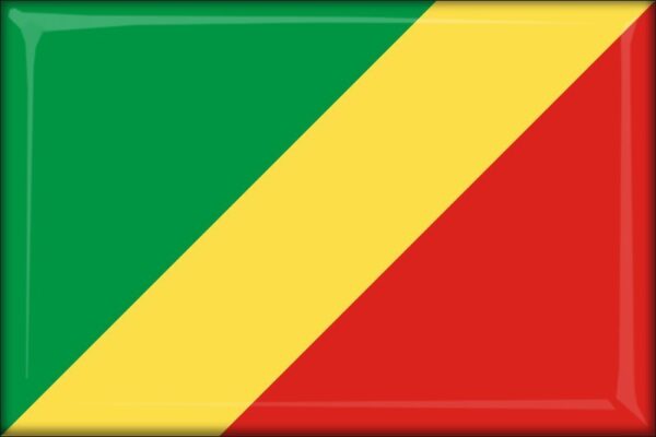Republic of the Congo - Flag - Resin fridge magnet