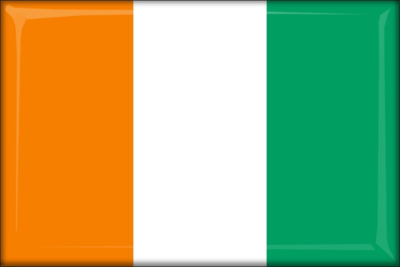 Côte d'Ivoire - Flag - Resin fridge magnet