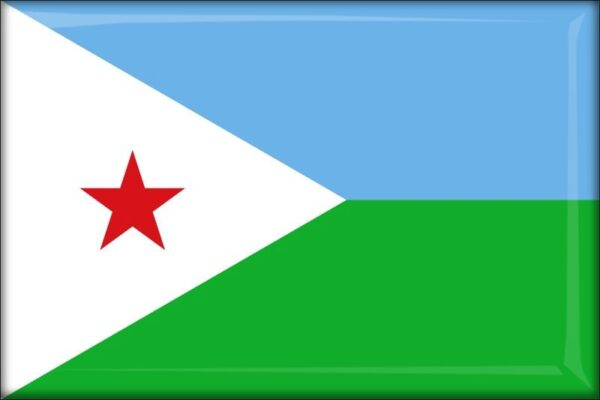 Djibouti - Flag - Resin fridge magnet