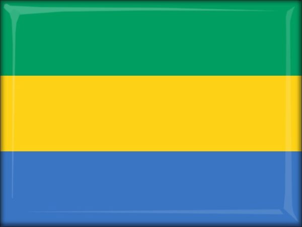 Gabon - Flag - Resin fridge magnet
