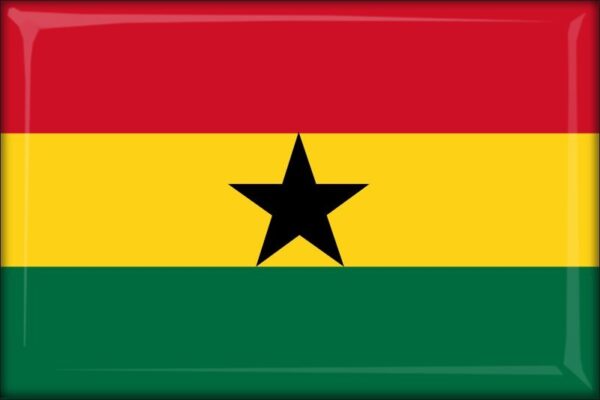 Ghana - Flag - Resin fridge magnet