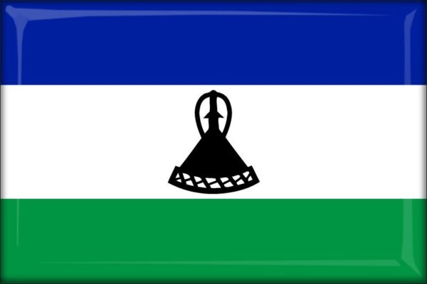 Lesotho - Flag - Resin fridge magnet