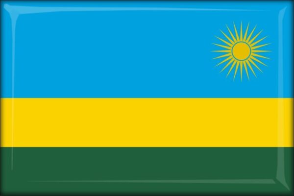 Rwanda - Flag - Resin fridge magnet
