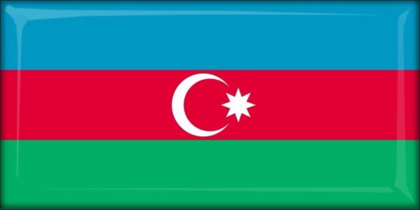 Azerbaijan - Flag - Resin fridge magnet
