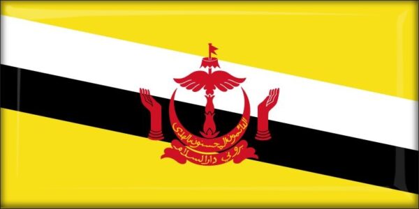 Brunei Darussalam - Flag - Resin fridge magnet