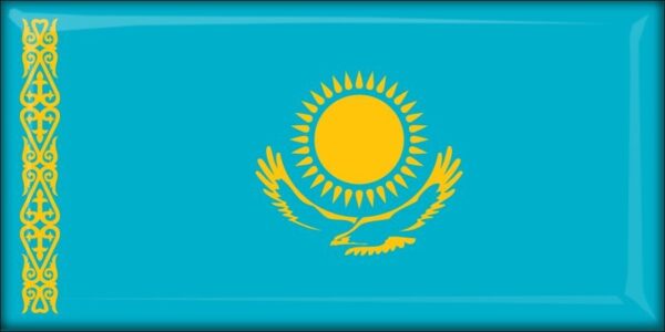 Kazakhstan - Flag - Resin fridge magnet