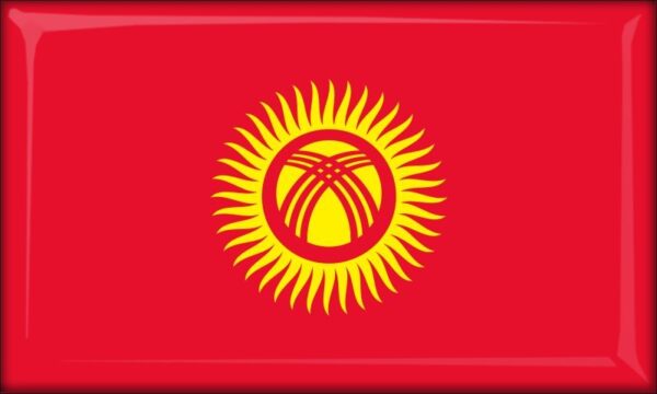 Kyrgyzstan - Flag - Resin fridge magnet