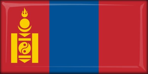 Mongolia - Flag - Resin fridge magnet