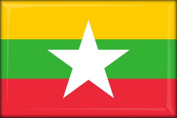 Myanmar - Flag - Resin fridge magnet