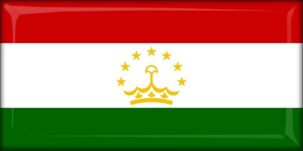 Tajikistan - Flag - Resin fridge magnet
