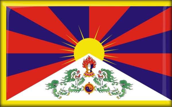 Tibet - Flag - Resin fridge magnet