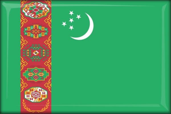 Turkmenistan - Flag - Resin fridge magnet