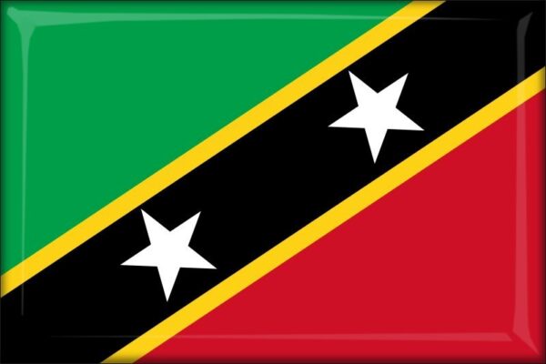 Saint Kitts and Nevis - Flag - Resin fridge magnet