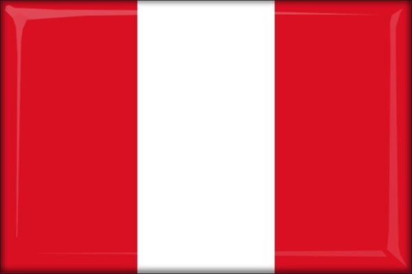 Peru - Flag - Resin fridge magnet