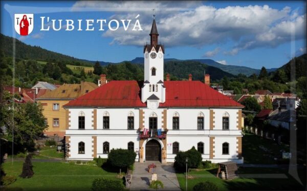 Ľubietová  - town square I. - Resin fridge magnet