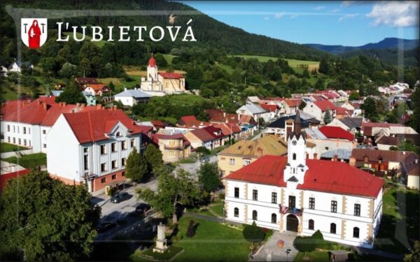 Ľubietová  - town square II. - Resin fridge magnet