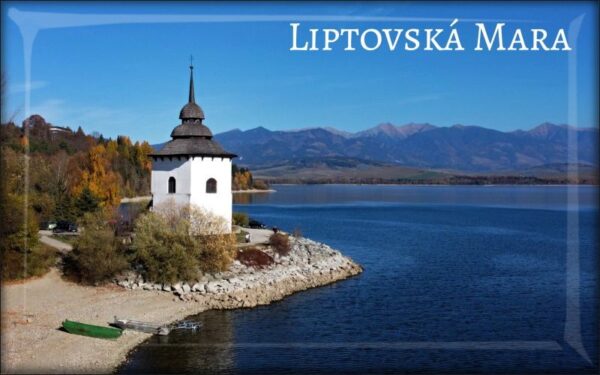 Liptovská Mara - Church of the Virgin Mary - Resin fridge magnet