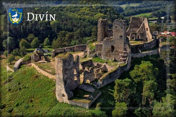 Divín Castle I. - Resin fridge magnet