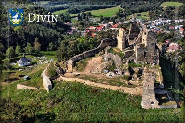Divín Castle III. - Resin fridge magnet