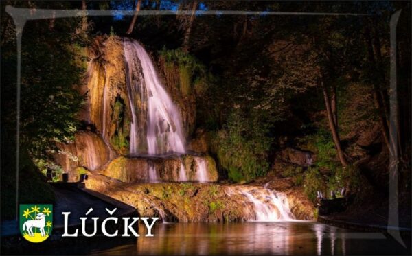 Lúčky - waterfall II. - Resin fridge magnet
