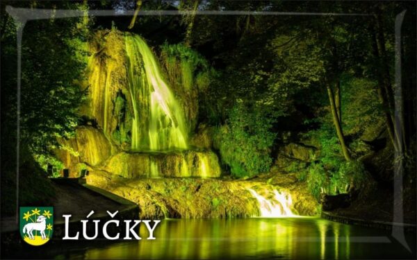 Lúčky - waterfall III. - Resin fridge magnet