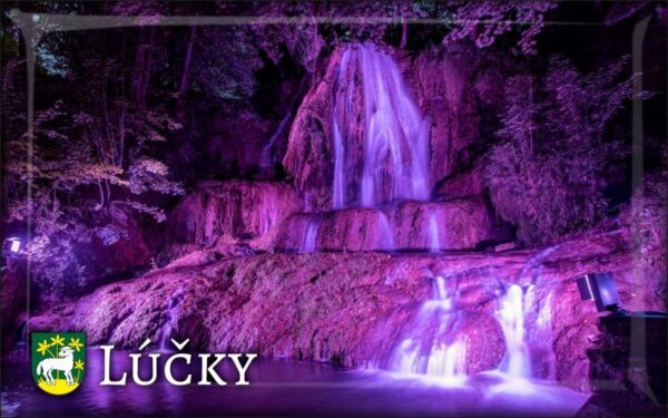 Lúčky - waterfall V. - Resin fridge magnet