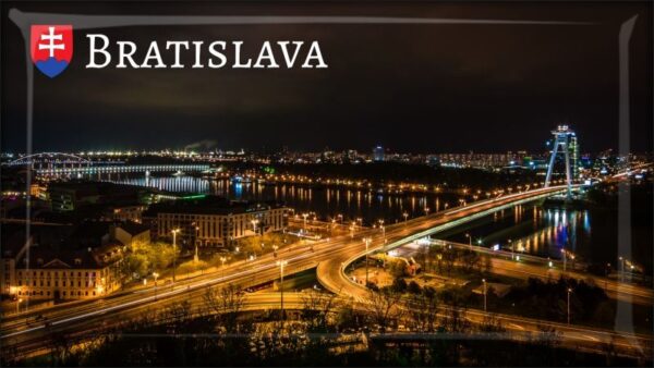 Night Bratislava IV. - Resin fridge magnet