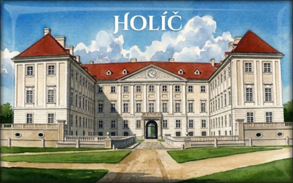 Holíč Castle - Watercolor II - Resin fridge magnet