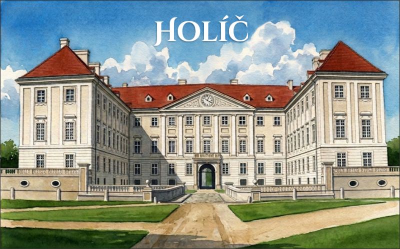 Holíč Castle - Watercolor II - Resin fridge magnet - Image 2
