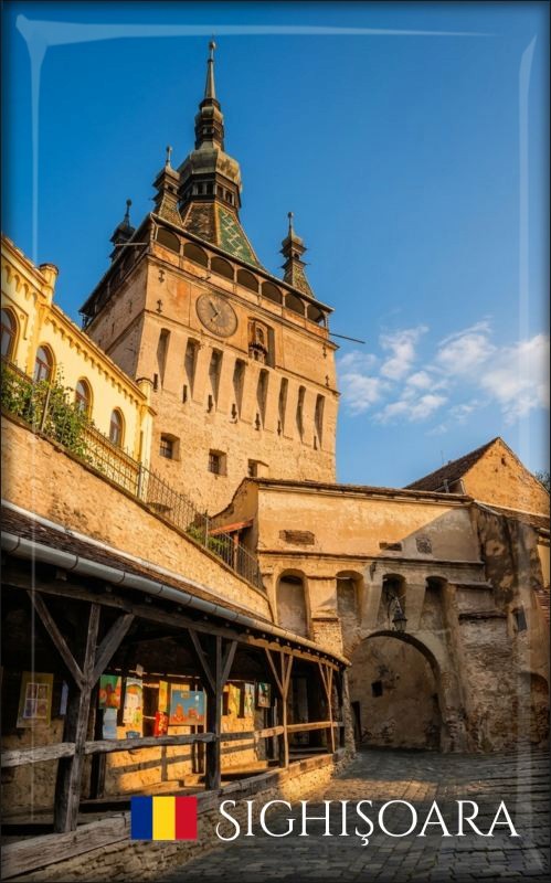 Romania - Sighisoara - Resin fridge magnet